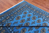 Blue Bokhara Hand Knotted Wool Rug - 6' 1" X 8' 11"