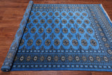 Blue Bokhara Hand Knotted Wool Rug - 6' 1" X 8' 11"