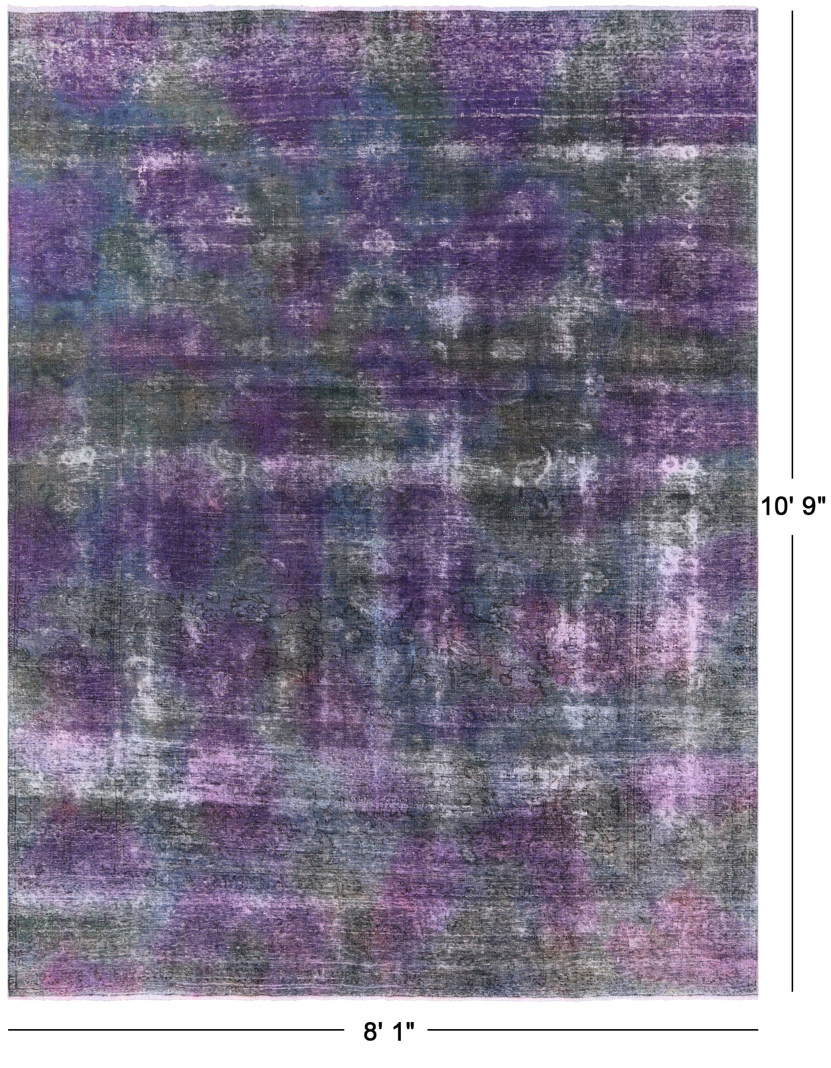 Persian Overdyed Hand Knotted Wool Area Rug - 8' 1" X 10' 9" - Golden Nile