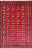 Red Bokhara Hand Knotted Wool Rug - 6' 2" X 9' 5"