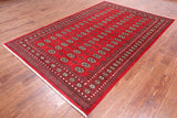 Red Bokhara Hand Knotted Wool Rug - 6' 2" X 9' 5"