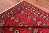 Red Bokhara Hand Knotted Wool Rug - 6' 2" X 9' 5"