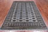 Grey Bokhara Handmade Wool Rug - 6' 2" X 8' 7"