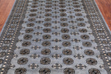 Grey Bokhara Handmade Wool Rug - 6' 2" X 8' 7"