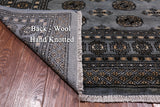Grey Bokhara Handmade Wool Rug - 6' 2" X 8' 7"