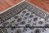 Grey Bokhara Handmade Wool Rug - 6' 2" X 8' 7"