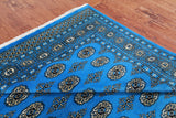 Blue Bokhara Handmade Wool Rug - 6' 1" X 8' 9"