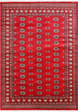 Red Bokhara Hand-Knotted Wool Rug - 6' 1" X 8' 9"