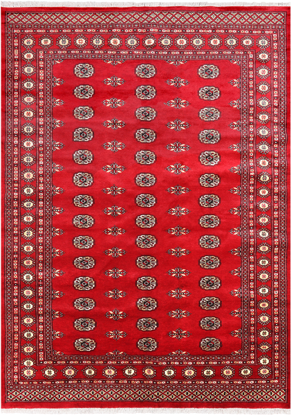 Red Bokhara Hand-Knotted Wool Rug - 6' 1" X 8' 9"