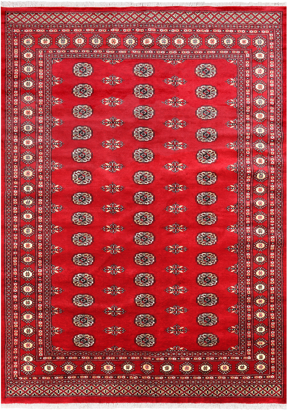 Red Bokhara Hand-Knotted Wool Rug - 6' 1" X 8' 9"