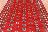 Red Bokhara Hand-Knotted Wool Rug - 6' 1" X 8' 9"