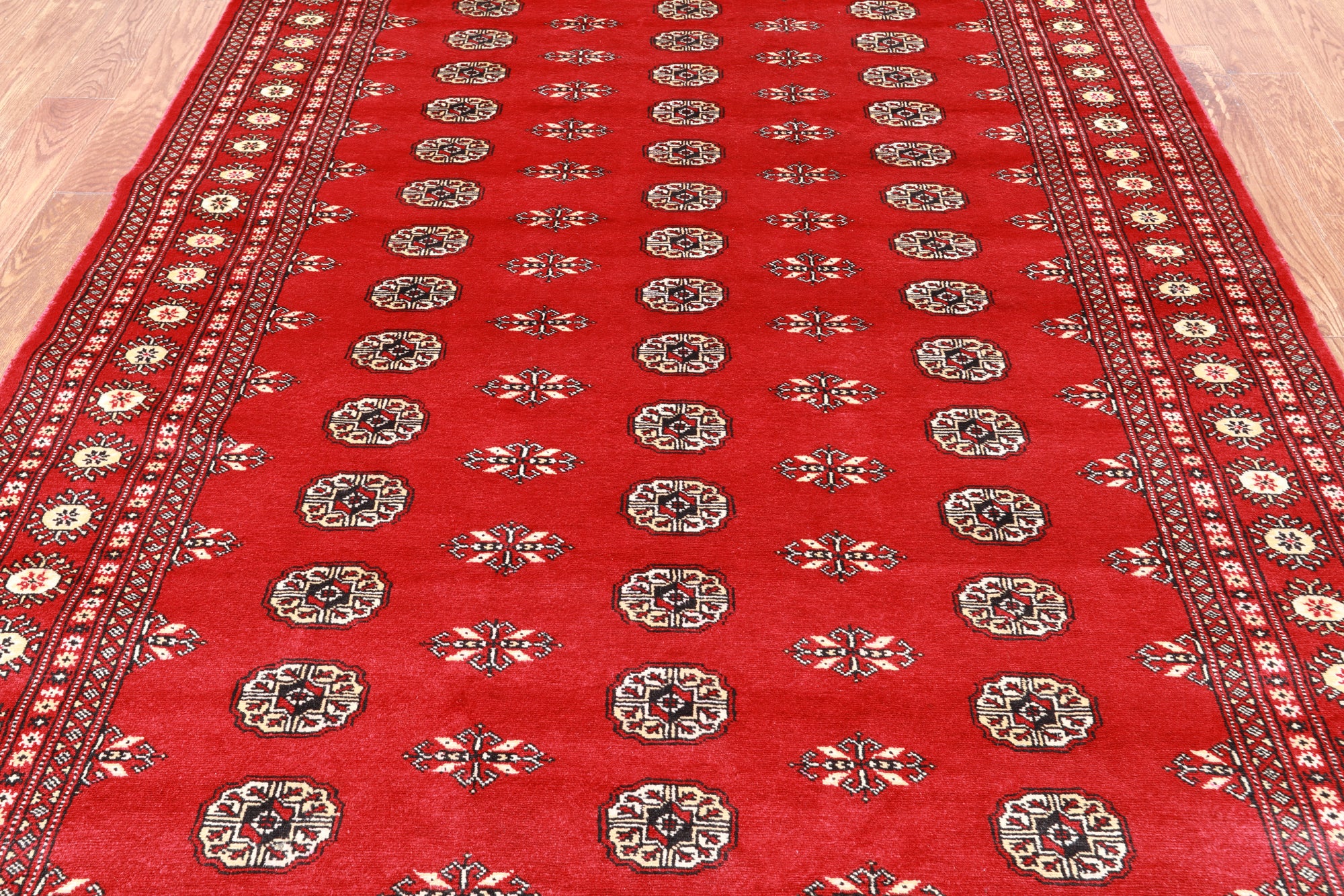 Red Bokhara Hand-Knotted Wool Rug - 6' 1" X 8' 9"