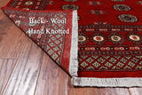 Red Bokhara Hand-Knotted Wool Rug - 6' 1" X 8' 9"