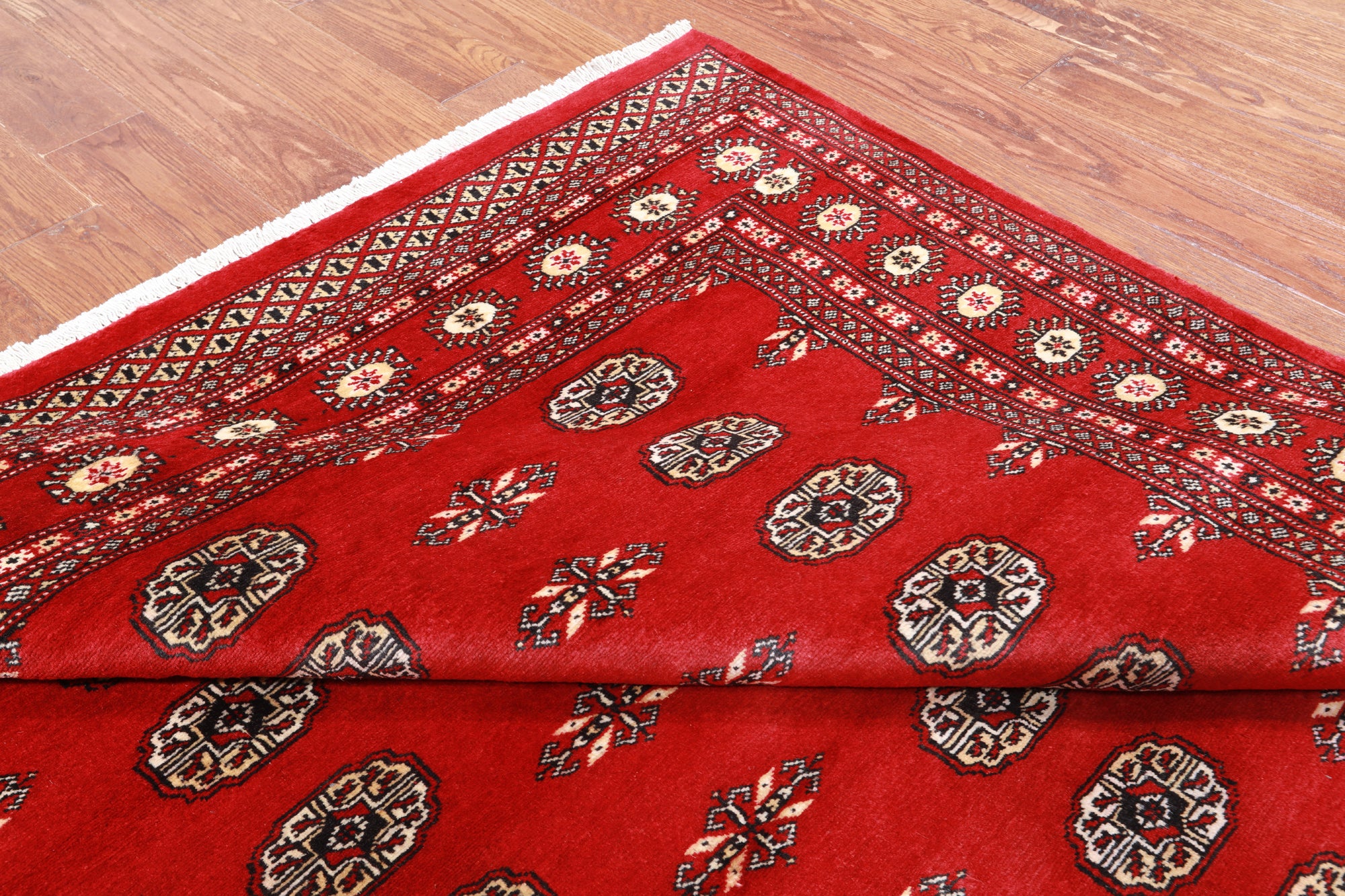 Red Bokhara Hand-Knotted Wool Rug - 6' 1" X 8' 9"