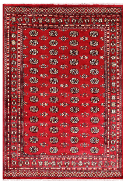 Red Bokhara Hand-Knotted Wool Rug - 6' 1" X 8' 10"