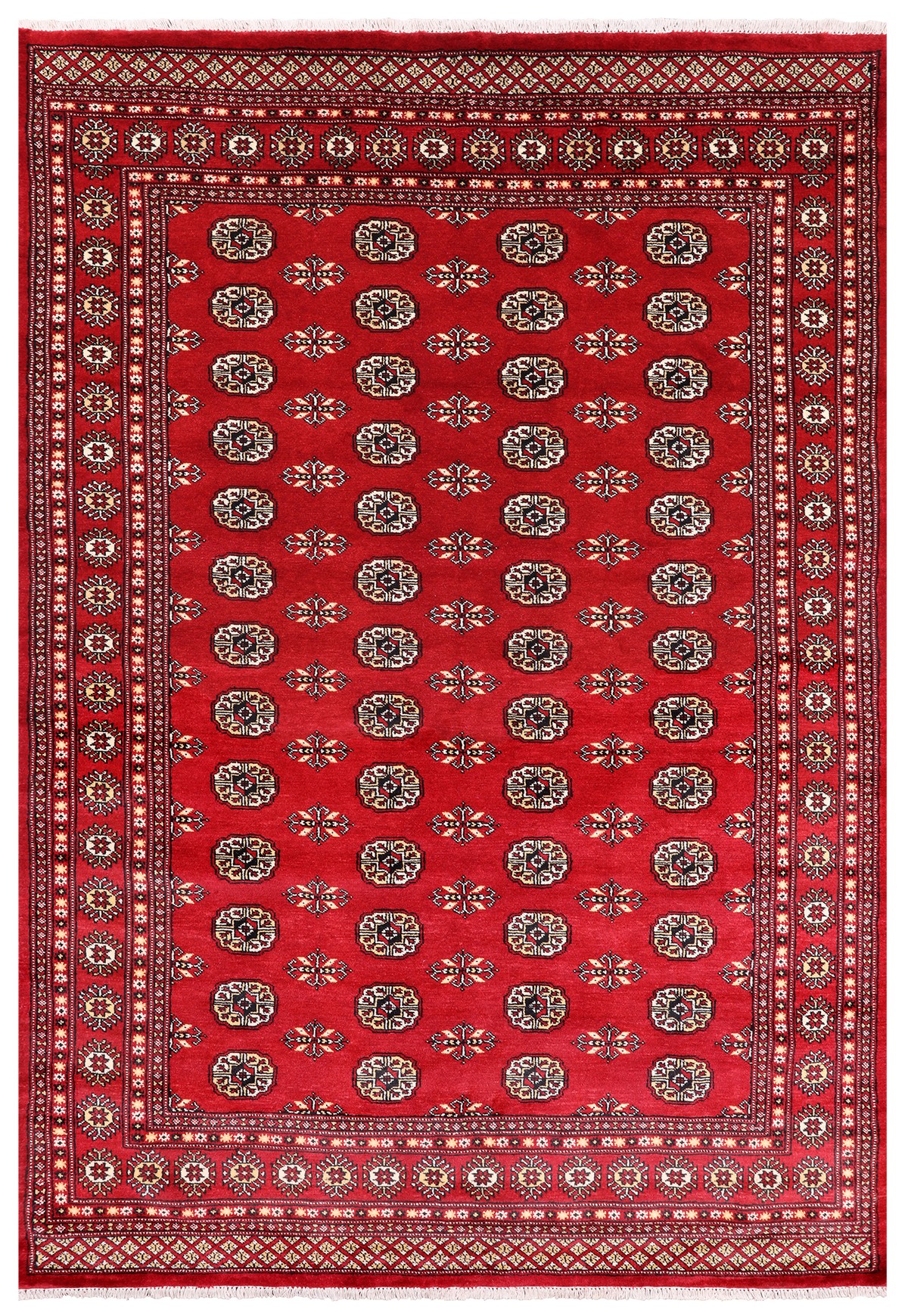 Red Bokhara Hand-Knotted Wool Rug - 6' 1" X 8' 10"