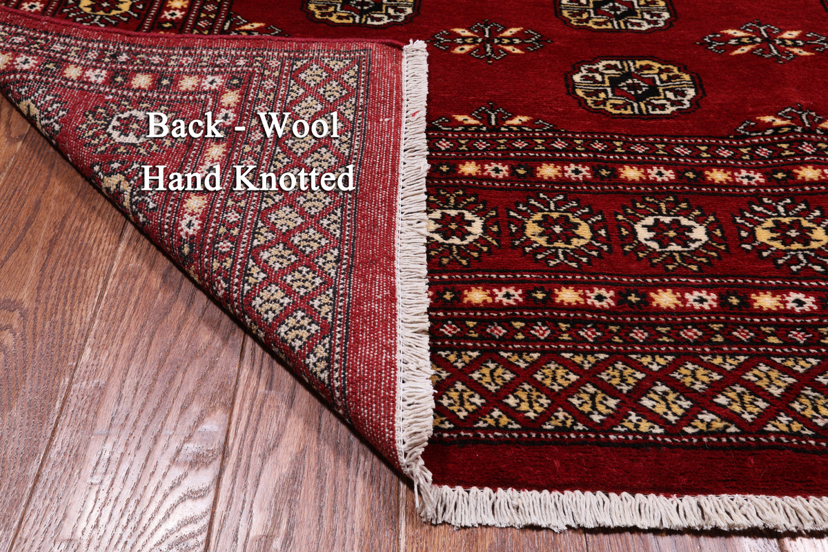 Red Bokhara Hand-Knotted Wool Rug - 6' 1" X 8' 10"