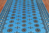 Blue Bokhara Hand Knotted Wool Rug - 6' 1" X 8' 4"