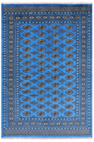 Blue Bokhara Hand Knotted Wool Rug - 6' 1" X 9' 0"