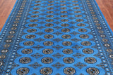 Blue Bokhara Hand Knotted Wool Rug - 6' 1" X 9' 0"