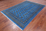 Blue Bokhara Hand Knotted Wool Rug - 6' 1" X 9' 0"