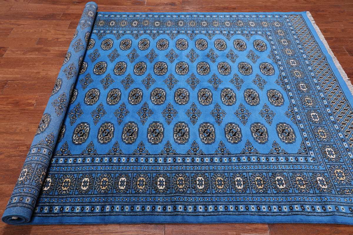 Blue Bokhara Hand Knotted Wool Rug - 6' 1" X 9' 0"