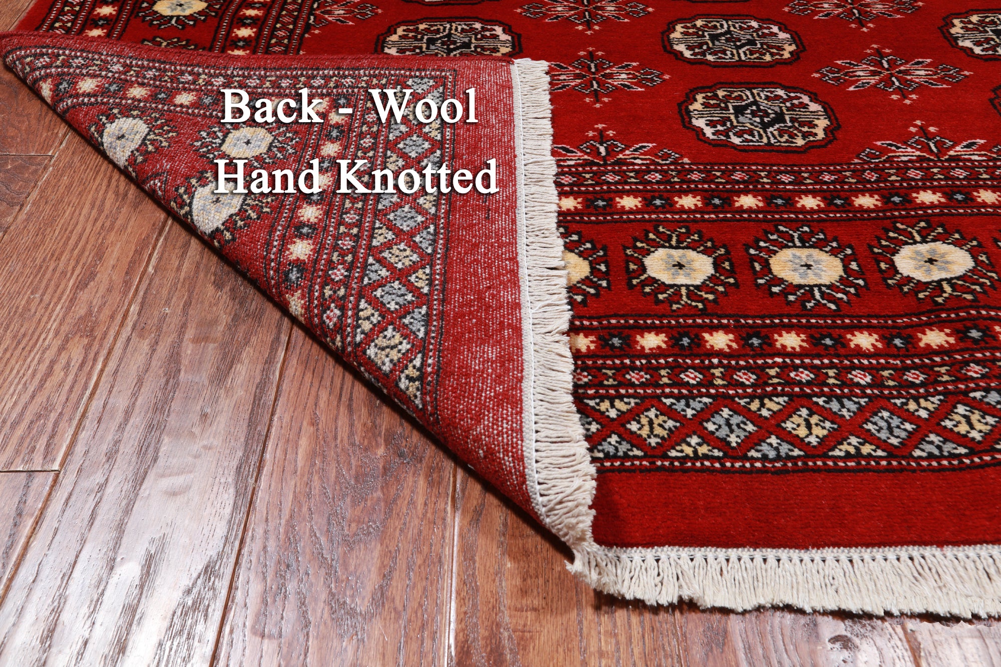 Red Bokhara Handmade Wool Rug - 6' 0" X 9' 1"