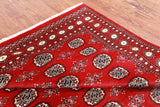 Red Bokhara Handmade Wool Rug - 6' 0" X 9' 1"