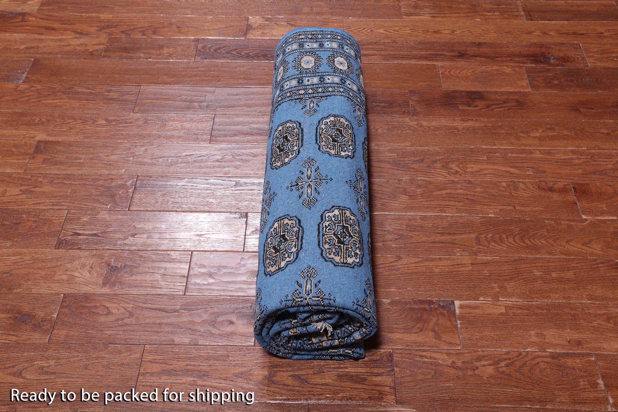 Blue Bokhara Hand-Knotted Wool Rug - 6' 3" X 9' 0"