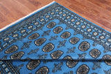 Blue Bokhara Hand-Knotted Wool Rug - 6' 3" X 9' 0"