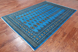Blue Bokhara Hand-Knotted Wool Rug - 6' 0" X 8' 10"