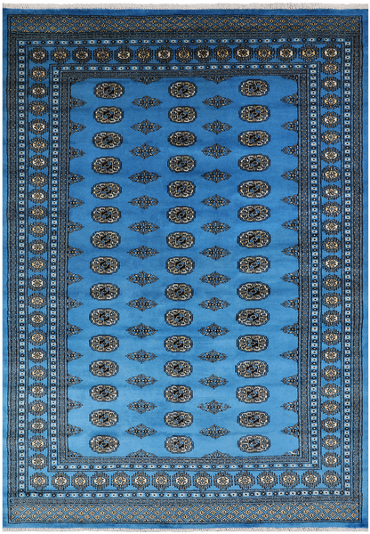 Blue Bokhara Hand-Knotted Wool Rug - 6' 0" X 8' 10"