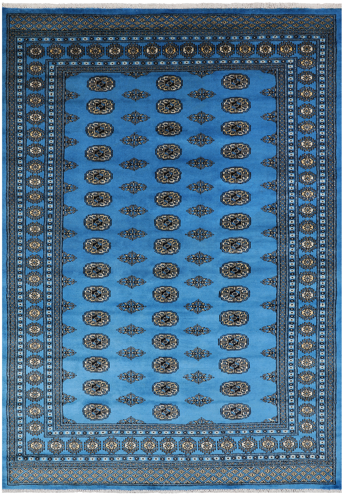 Blue Bokhara Hand-Knotted Wool Rug - 6' 0" X 8' 10"