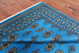 Blue Bokhara Hand-Knotted Wool Rug - 6' 0" X 8' 10"