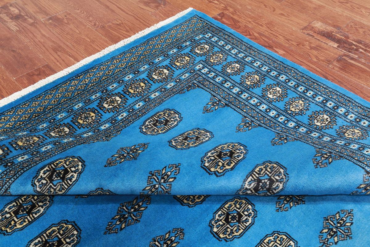 Blue Bokhara Hand-Knotted Wool Rug - 6' 0" X 8' 10"