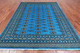 Blue Bokhara Hand-Knotted Wool Rug - 6' 0" X 8' 10"