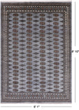 Grey Bokhara Hand-Knotted Wool Rug - 6' 1" X 8' 10"