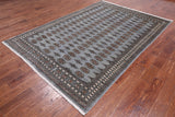 Grey Bokhara Hand-Knotted Wool Rug - 6' 1" X 8' 10"