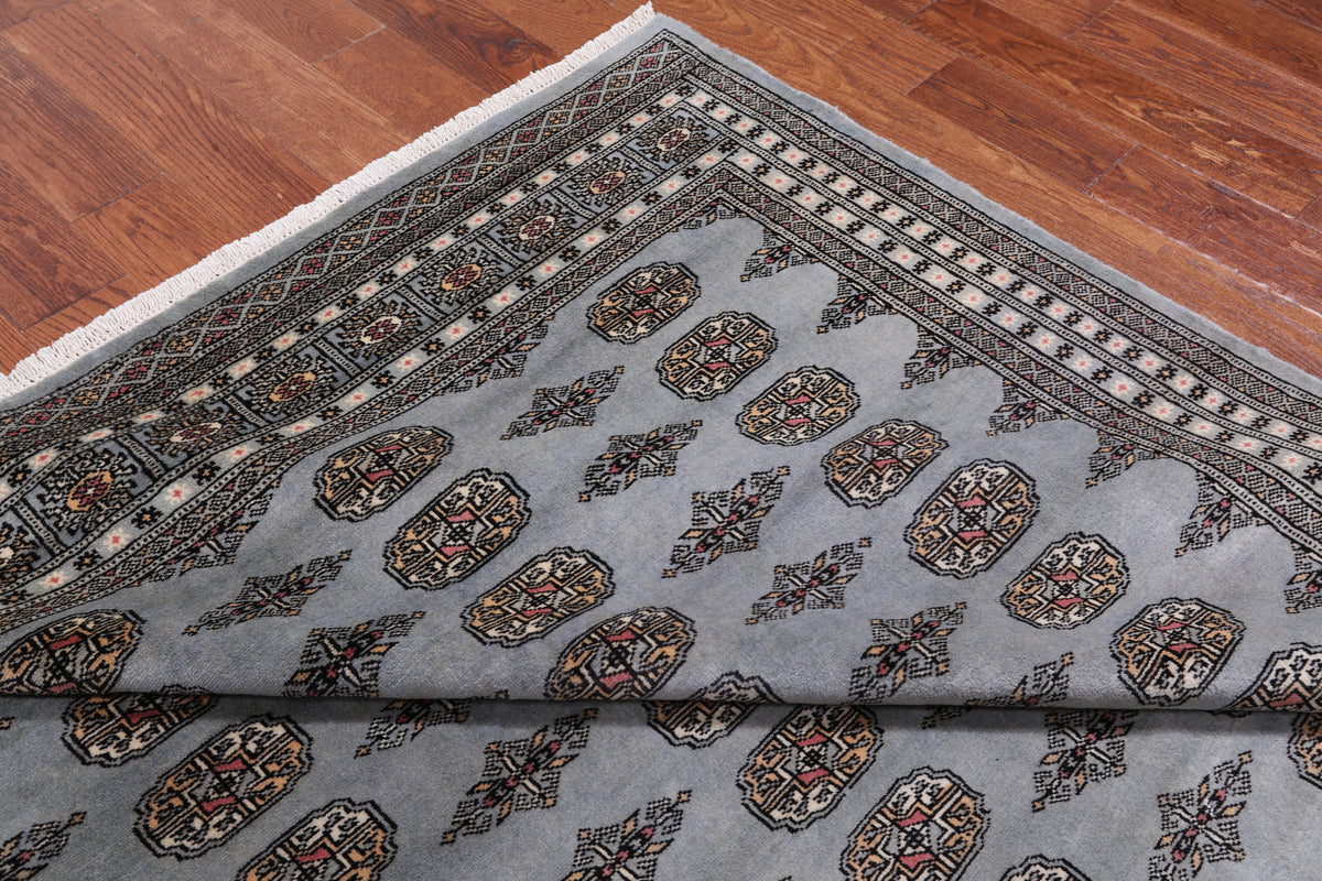 Grey Bokhara Hand-Knotted Wool Rug - 6' 1" X 8' 10"