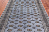 Grey Bokhara Hand Knotted Wool Rug - 6' 4" X 9' 6"
