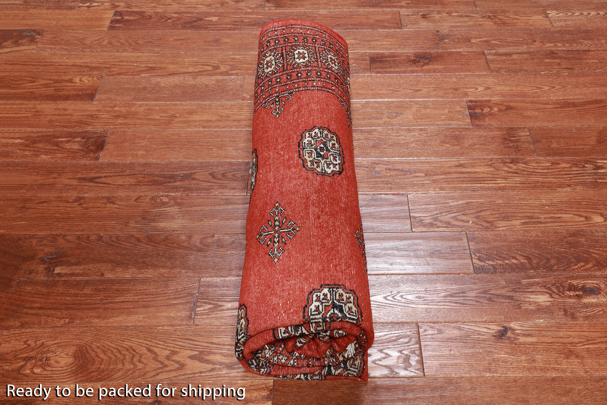 Rust Bokhara Hand-Knotted Wool Rug - 6' 6" X 10' 1"