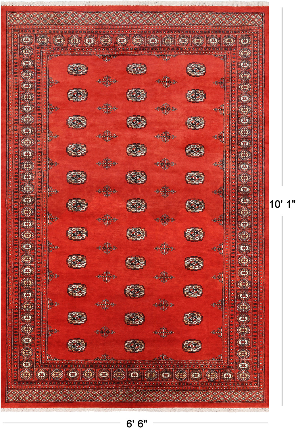 Rust Bokhara Hand-Knotted Wool Rug - 6' 6" X 10' 1"