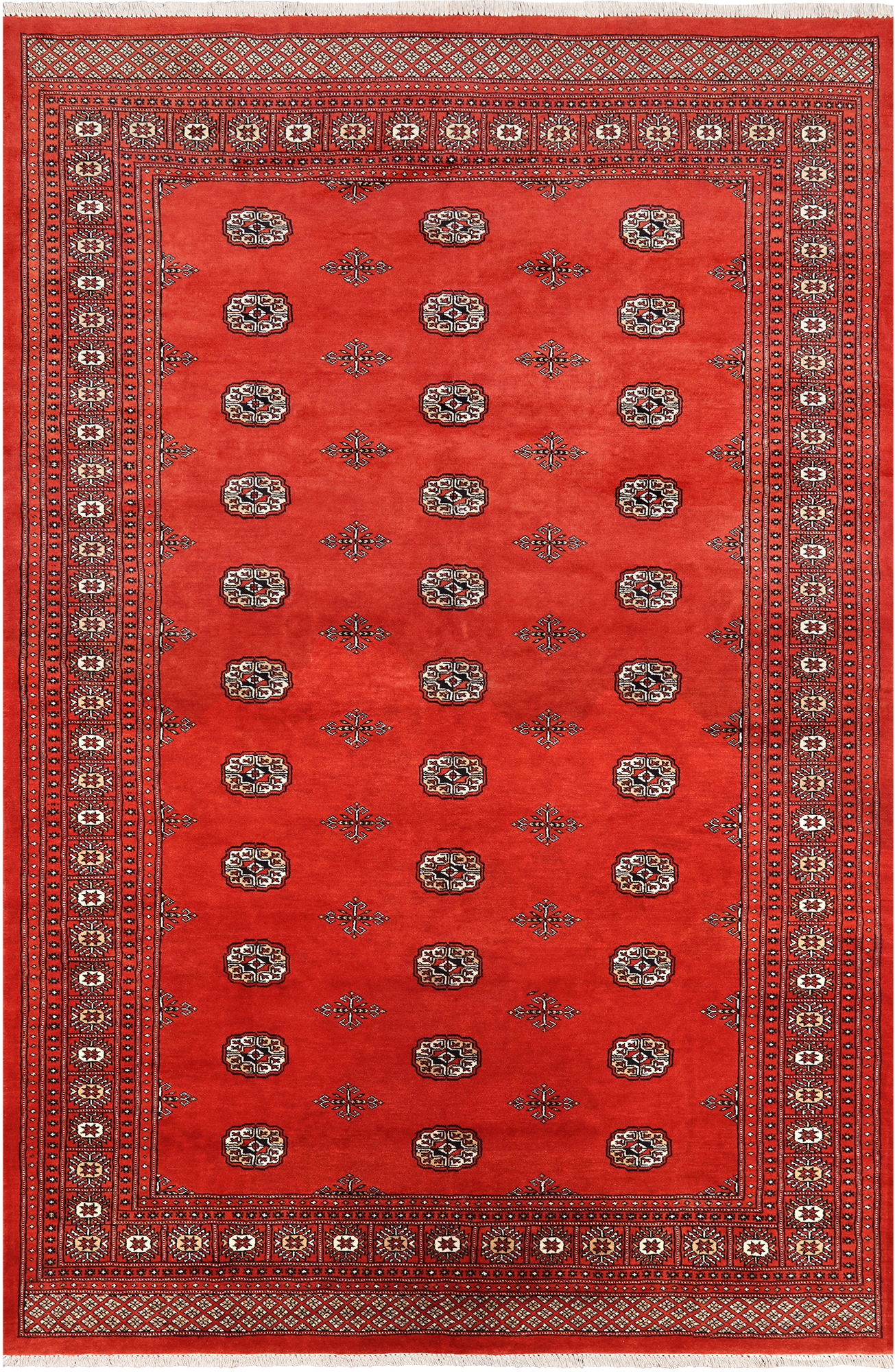 Rust Bokhara Hand-Knotted Wool Rug - 6' 6" X 10' 1"