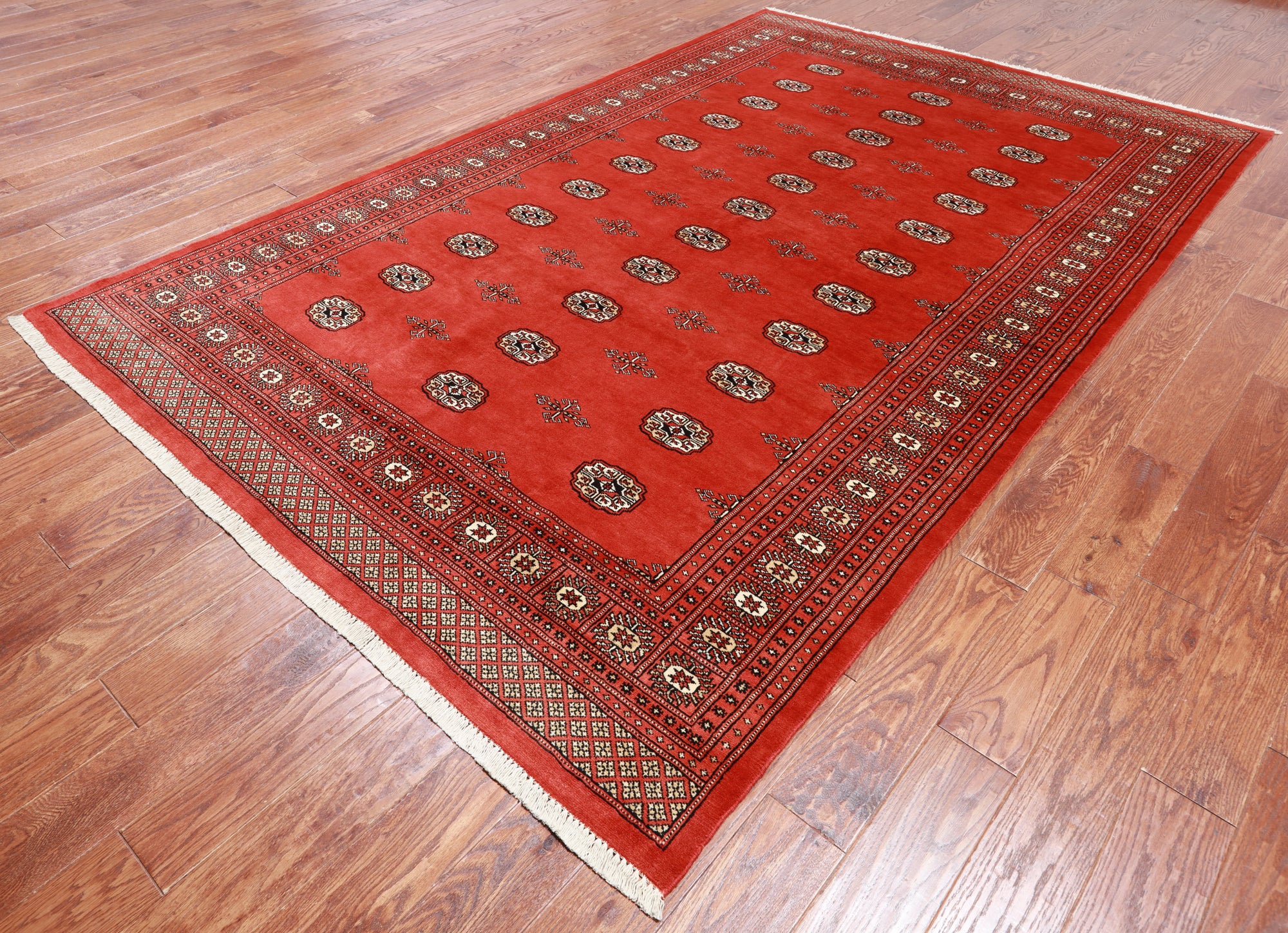 Rust Bokhara Hand-Knotted Wool Rug - 6' 6" X 10' 1"