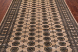 Beige Bokhara Handmade Wool Rug - 6' 7" X 9' 7"