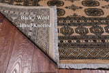 Beige Bokhara Handmade Wool Rug - 6' 7" X 9' 7"
