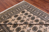 Beige Bokhara Handmade Wool Rug - 6' 7" X 9' 7"