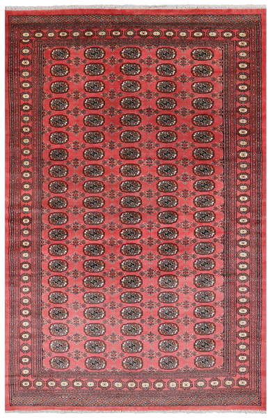 Pink Bokhara Handmade Wool Rug - 6' 7" X 10' 2"