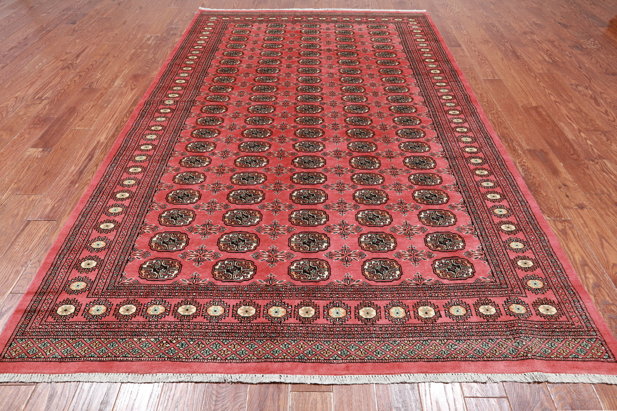 Pink Bokhara Handmade Wool Rug - 6' 7" X 10' 2"