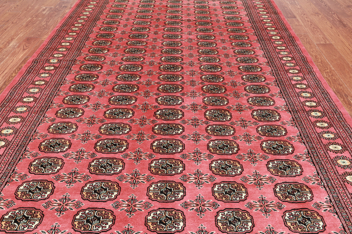 Pink Bokhara Handmade Wool Rug - 6' 7" X 10' 2"